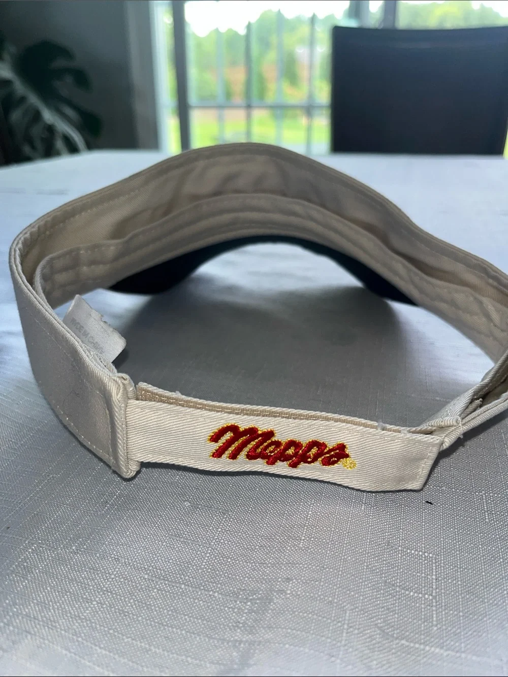 Vintage Mepps Embroidered Visor Hat in White, Black & Yellow